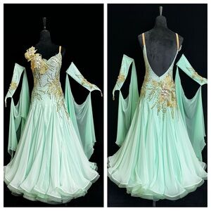 Peppermint green ballroom competition dress